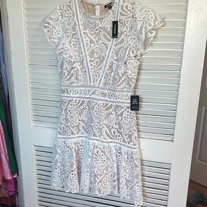 Express Elegant White Lace Dress
